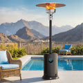 50,000 BTU Outdoor Patio Heater, Freestanding Patio Heaters Tall Propane with Wheels, Stainless Steel Patio Heater for Outdoor Backyard Deck Garden Use