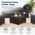 Patio Furniture Set on Sale, 7 Piece Luxurious Rattan Outdoor Sectional Set, All-Weather Wicker Porch Patio Couch w/Coffee Table, Thick Cushion Outdoor Sofa, Brown
