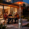 7.5FT Tall Patio Heaters, 48,000 BTU Outdoor Freestanding Heaters Heavy Duty Stainless Steel, Propane Heater with Wheels and Fast Ignition System, Stainless Steel Umbrella Heater for Outdoor Deck Use