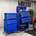 2-IN-1 Rolling Tool Chest Storage Box, Upgrade Steel Tool Box Hidden Desing, Detachable Tool Storage On Wheels W/Sliding Drawers for Workshop Garage Studio, Blue