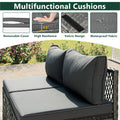 Outdoor Furniture Set, Patio Rattan Wicker Furniture Conversation Set with Cushions and Coffee Table, Garden Terrace Deck Sectional Sofa Set