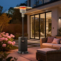 Patio Heater for Outdoor, 50,000 BTU Propane Heater, Free-standing Heater Stainless Steel, Backyard Poolside Heating, Black Octagonal