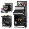 Tool Chest, 5-Drawer Rolling Tool Storage Cabinet with Detachable Top Tool Box, Universal Lockable Wheels