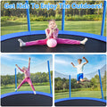 Trampoline for Adults & Kids - 12FT All-Weather Trampoline W/ Thickened Enclosure Net and Spring Pad, Outdoor Round Trampolines with Steel Support & Ladder, Large Trampoline Bears 6-8 Kids