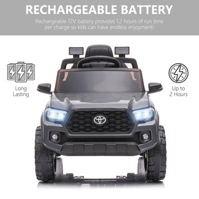 Licensed Toyota Tacoma Electric Ride on Vehicle for Kids, 12V Powered Ride on Car Toys with Remote Control, LED Lights, MP3 Player