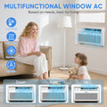 Window Air Conditioner, 8000BTU Window AC Unit for 350 sq.ft Room, Smart Inverter Window AC Multifunctional Dry Fan ECO Mode, Ultra Quiet & Easy Installtion