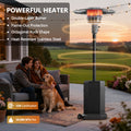 87in Tall Patio Heaters for Outside, 50,000 BTU Outdoor Freestanding Heaters Stainless Steel, Propane Heater with Wheels and Fast Ignition System, Umbrella Heater for Outdoor Deck Use