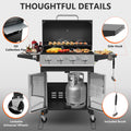 Seizeen 4-Burner Propane Gas Grill, 40,000BTU Outdoor BBQ Grill W/Brush, Stainless Steel Camping Stove for Patio RV Party, Gifts for Father Man