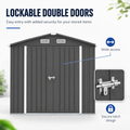 Seizeen 10x8 FT Metal Storage Shed, All-Weather Outdoor Utility Shed with Air Vent, Lockable Hinged Doors, Sloped Roof, Galvanized Steel Walk-in Garden Tool Shed for Bike, Lawn Mower, Patio Backyard Storage