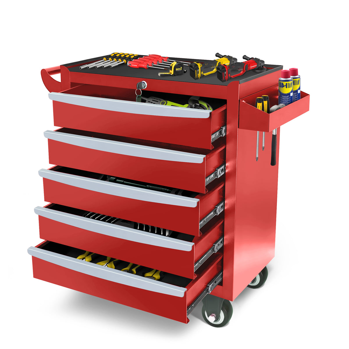 Rolling Tool Box on Wheels, Seizeen 5-Drawer Tool Chest & Storage Cabi ...