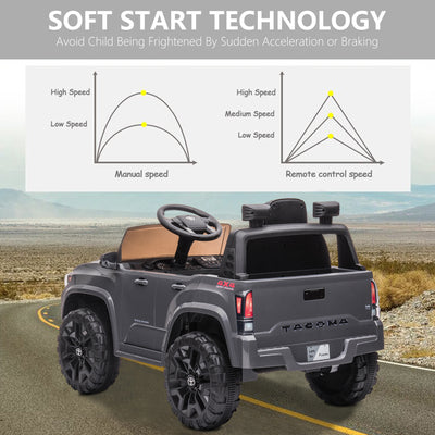 Licensed Toyota Tacoma Electric Ride on Vehicle for Kids, 12V Powered Ride on Car Toys with Remote Control, LED Lights, MP3 Player