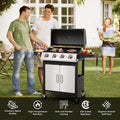 Seizeen 4-Burner Propane Gas Grill, 40,000BTU Outdoor BBQ Grill W/Brush, Stainless Steel Camping Stove for Patio RV Party, Gifts for Father Man