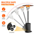 50,000 BTU Outdoor Patio Heater, Freestanding Patio Heaters Tall Propane with Wheels, Stainless Steel Patio Heater for Outdoor Backyard Deck Garden Use