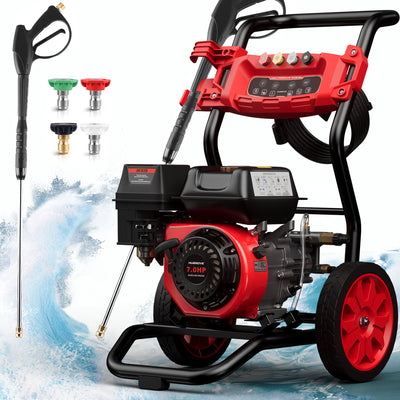 3950PSI Pressure Washer, 210CC Gas Powered Power Washer, W/7.0HP Aluminum Pump, 4 Nozzles, with OHV- 4 stroke Engine, 2.6GPM for Max Spray 32.8FT