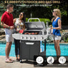 4 Burner Propane BBQ Grill with Side Burner, 46,790 BTU Stainless Steel for Outdoor Kitchen, Patio, and Garden Cooking