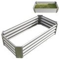 Seizeen Raised Garden Bed, 42.91 x 11.81 x 2.17'' Metal Planter Box for Outdoor, Silver Galvanized Raised Planter for Vegetables Flower Fruits, Large Gardening Plant Box w/4 Fixed Feet for Patio