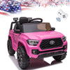 Seizeen 12V Kids Ride on Cars w/ Remote Control, Battery Powered Toyota Tacoma Ride on Toy as Best Gift for Girls Boys, Pink