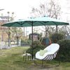 15FT Double-Sided Patio Umbrella, Large Size Outdoor Umbrella w/Crank, Polyester Canopy Umbrella, 12 Sturdy Ribs, UV Protection, 2in Steel Pole, Light Green