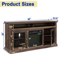 Seizeen Fireplace TV Stand with Storage, for TVs up to 65 Inches, Entertainment Center with Fireplace, Media Console Cabinet for Living Room, 60 Inch, Brown