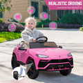 Seizeen 12V Kids Ride On Cars Battery Powered, Lamborghini Ride on Toy w/ Remote Control, 3 Speeds, Music Player, Ride On Cars for Kids As Best Gift for Girls Boys, Pink