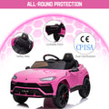 Seizeen 12V Kids Ride On Cars Battery Powered, Lamborghini Ride on Toy w/ Remote Control, 3 Speeds, Music Player, Ride On Cars for Kids As Best Gift for Girls Boys, Pink