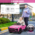 Seizeen 12V Kids Ride On Cars Battery Powered, Lamborghini Ride on Toy w/ Remote Control, 3 Speeds, Music Player, Ride On Cars for Kids As Best Gift for Girls Boys, Pink