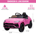 Seizeen 12V Kids Ride On Cars Battery Powered, Lamborghini Ride on Toy w/ Remote Control, 3 Speeds, Music Player, Ride On Cars for Kids As Best Gift for Girls Boys, Pink