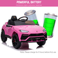 Seizeen 12V Kids Ride On Cars Battery Powered, Lamborghini Ride on Toy w/ Remote Control, 3 Speeds, Music Player, Ride On Cars for Kids As Best Gift for Girls Boys, Pink