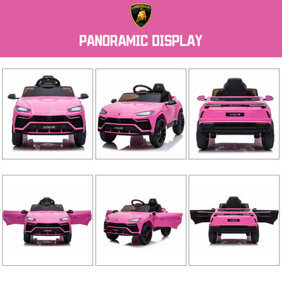 Seizeen 12V Kids Ride On Cars Battery Powered, Lamborghini Ride on Toy w/ Remote Control, 3 Speeds, Music Player, Ride On Cars for Kids As Best Gift for Girls Boys, Pink