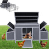 Chicken Coop with Nesting Boxes, Seizeen 83''L Wood Chicken Coop for 4 Chickens Hens, Lockable Ducks Poultry House w/12sq.ft Mesh Run, Openable Top