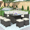 Seizeen Patio Sofa Set, 8 Pieces Outdoor Patio Furniture Set, Outdoor Sectional Conversation Set for Garden Deck Backyard, Gray