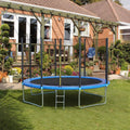 Seizeen Trampoline for Kids 12 ft - All-Weather Round Trampoline W/ Enclosure Net, Large Trampoline with Strong Supports for 6-8 Kids