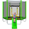 Seizeen 7FT Kids Trampoline W/Slide - Heavy-Duty Round Trampoline with Enclosure Net and Spring Pad, Upgrade All-Weather Trampolines for Outdoor Lawn Garden Yard, Green