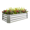 Raised Garden Beds Outdoor, Rectangle Raised Planter 4x2x1ft, Raised Bed Flower Planter for Flowers Plants, Vegetables, Silver