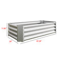 Raised Garden Beds Outdoor, Rectangle Raised Planter 4x2x1ft, Raised Bed Flower Planter for Flowers Plants, Vegetables, Silver