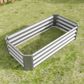 Raised Garden Beds Outdoor, Rectangle Raised Planter 4x2x1ft, Raised Bed Flower Planter for Flowers Plants, Vegetables, Silver