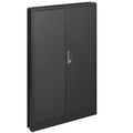47" Metal Cabinet, Seizeen Garage Storage Cabinet with Adjustable Shelves, Pegboard and Hooks, Wall-Mountable Steel Cabinet for Workshop, Warehouse and Utility Room