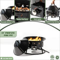 Seizeen Outdoor Propane Gas Fire Pit, 50000 BTU Fire Pit for Outside, Portable Outdoor Heating with Cover & Carry Kit, 19''Round