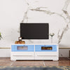 Modern LED TV Stand & Entertainment Center, Wood TV Console Table with 4 Large Storages and LED Lights for Living Room Bedroom, 40¡¯¡¯L, White