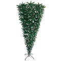 7.4FT Christmas Trees with Lights, Seizeen Lighted Upside Down Artificial Christmas Trees, Prelit Xmas Trees with 400 Lights, DIY Quick Assembly Artificial Trees with 1200 Tips, 8 Light Modes, Green