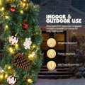 60in Christmas Wreaths for Front Door, 600 PVC Branches Christmas Door Decorations with 220 LED Warm Lights, Home Fireplace Décor Ornament with Bow, Pine Cones, Snowflakes