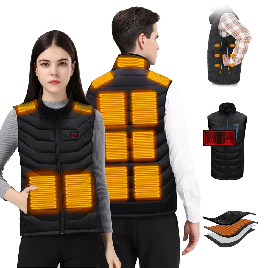 Heated Vest for Man & Women, Lightweight Smart Heated Vest 100¡ãF - 130¡ãF, Waterproof Adjustable Size Electric Heated Vest Clothing W/ Upgraded 75D Nylon Fabric, Machine Washable, M