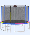 Seizeen 1500LBS Trampoline, 12FT 5-Support Trampoline for Kids & Aldults, Outdoor Trampoline with Enclosure and Hoop, Colorful Gift for Boys & Girls Birthday/Christmas