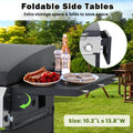 40,000BTU Grill w/Brush, 4-Burner Propane Gas Grill Stainless Steel, Outdoor Camping BBQ Grill on Wheels Portable for Patio Poolside RV
