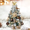 2FT Pre-lit Christmas Tree, Small Lighted Christmas & Halloween Tree, Tabletop Tree Decor with Lights and Rich Ornaments for Kids Room Home Office, Champagne