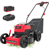 Seizeen 40V 17'' Electric Lawn Mower, Cordless 3-in-1 Lawn Mower W/ Battery & Charger, Foldable Handle, 5 Height Adjustable, Red