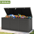 Outdoor Storage Box, 130GAL Waterproof Deck Box, Lockable Pool Patio Storage Indoor Toy Box, Outdoor Storage Bench for Porch, Max Load Weight 600LBS