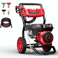 210CC Gas Powered Power Washer, 3950PSI Pressure Washer 2.6 GPM High Water Pressure, with 4 Nozzles, 25FT Extended Hose
