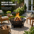Seizeen Fire Pit for Outside, 22.5 Inch Portable Hexagon Fire Pit with Travel Bag — Smokeless Patented Design Outdoor Wood Burning Fire Pit for Camping, Backyard, Patio, Bonfire, Picnic and BBQ, Diagonal Hollow Style
