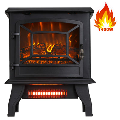 Seizeen 1400W Fireplace Heater for Inside, Portable Electric Space Heater with 2 Temperature Modes, Quick Temperature Settings for Small Space, Heating Air, Over-Heating Protection, 17''